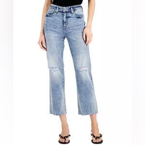 NWT INC Women's High Rise Ripped Straight Leg Jeans size 16 33 pants